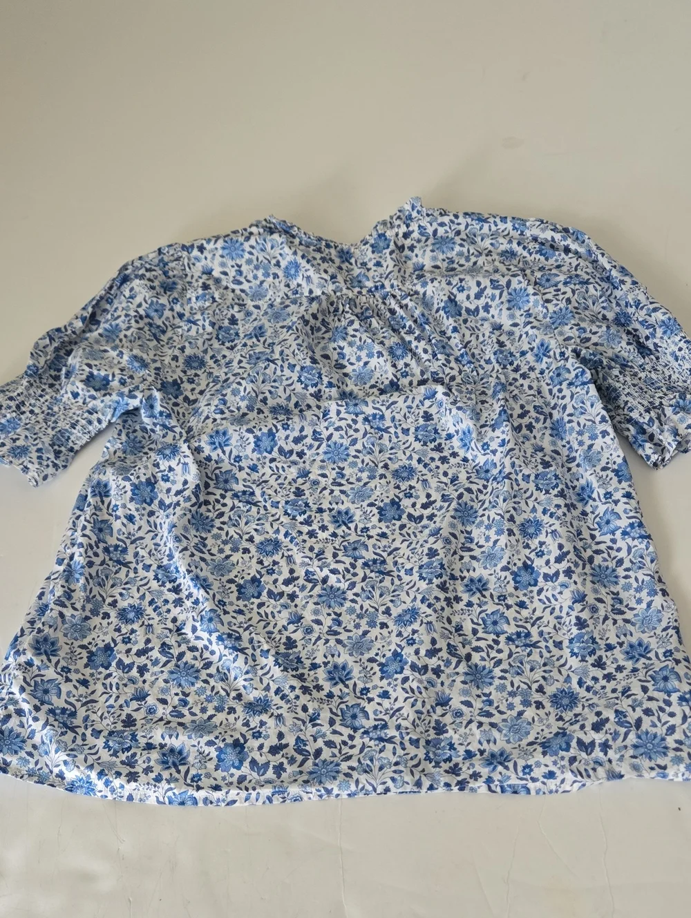 J.Crew Ruffle-trim short-sleeve top in Liberty fabric size S